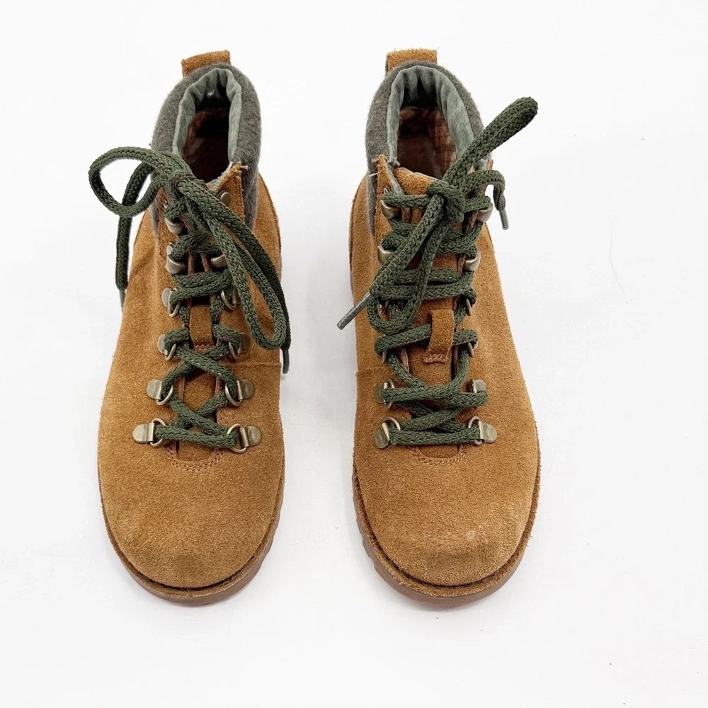 UGG Kids Barelo Suede Hiking Boots Chestnut Brown Olive Green Size 2 1001497